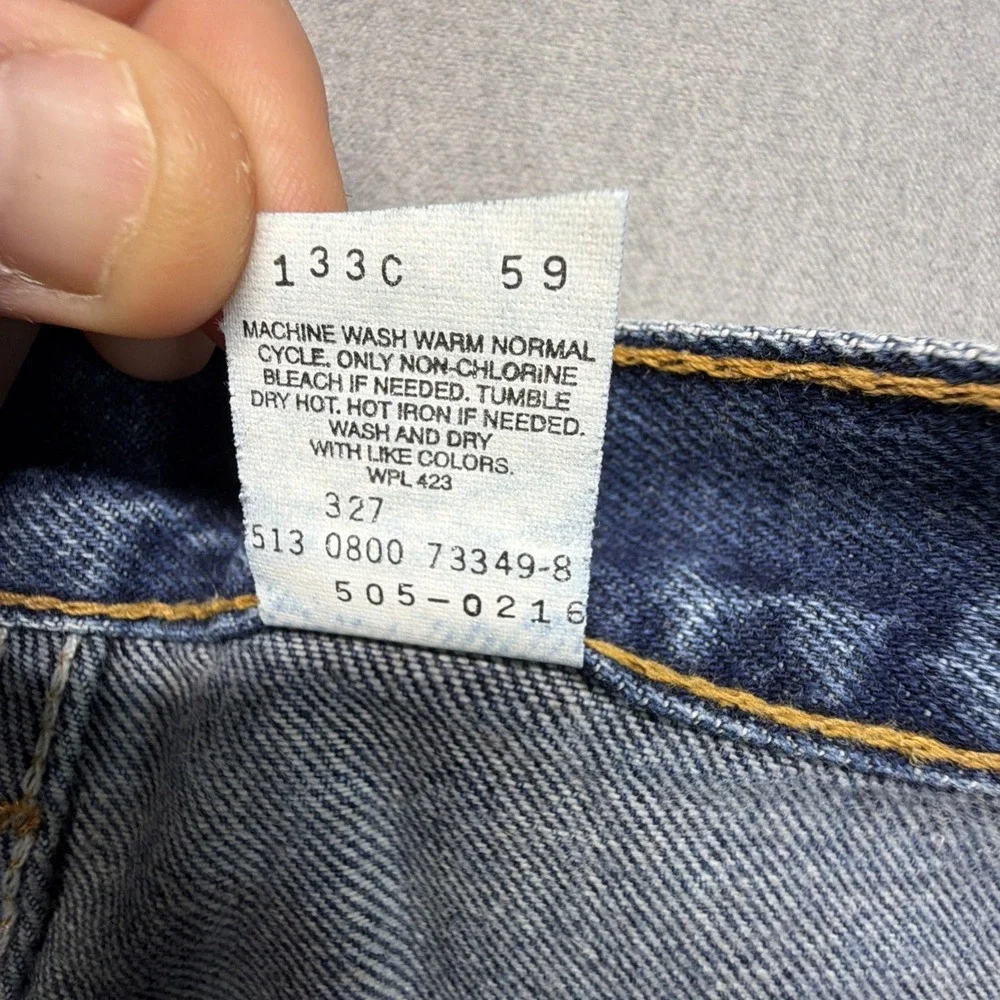 Vintage 90s Levi's 505 Tab Jeans Mens 32x34 (Fits 30x32) Blue Straight Made USA